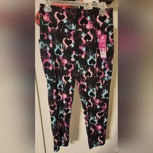 Brand New PopFit Heart Multi Color Crop Leggings Size XL